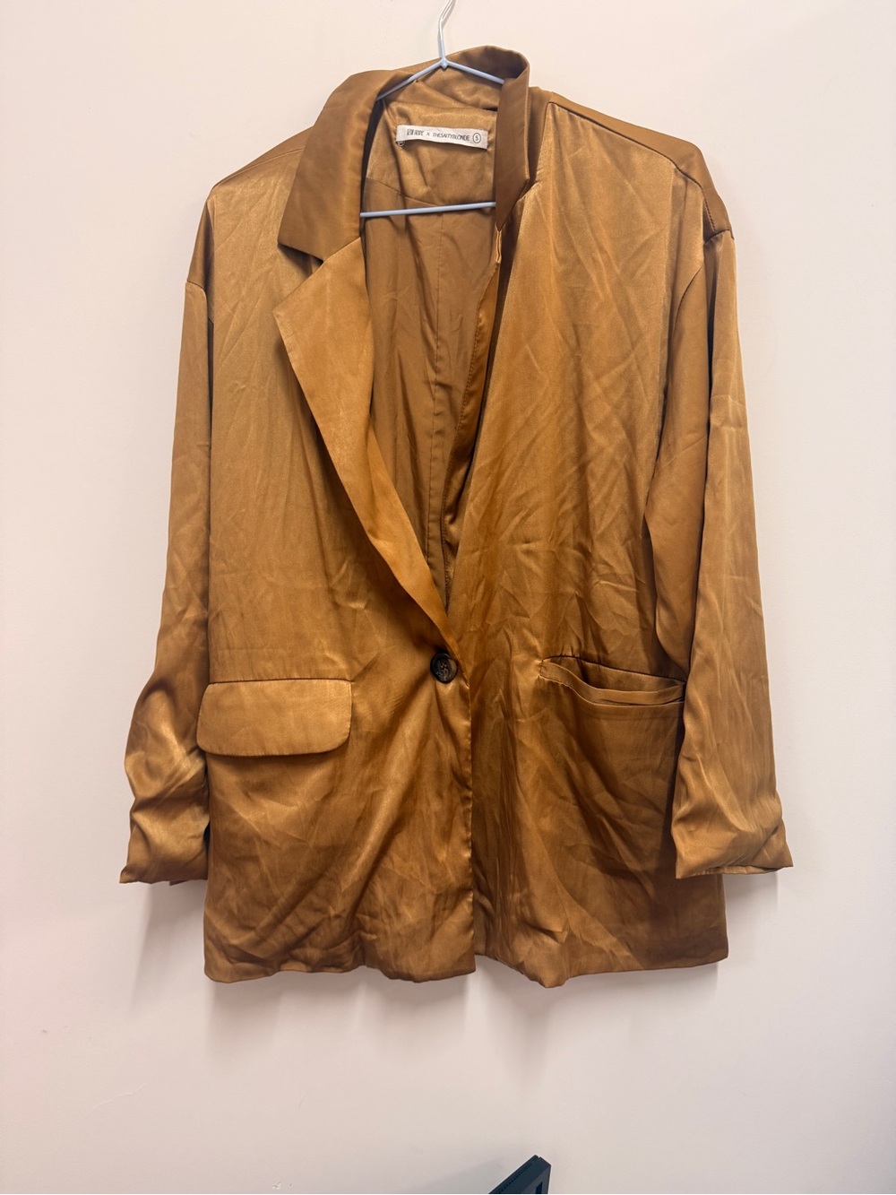 12th Tribe Satin Bronze-Tone Women's Blazer